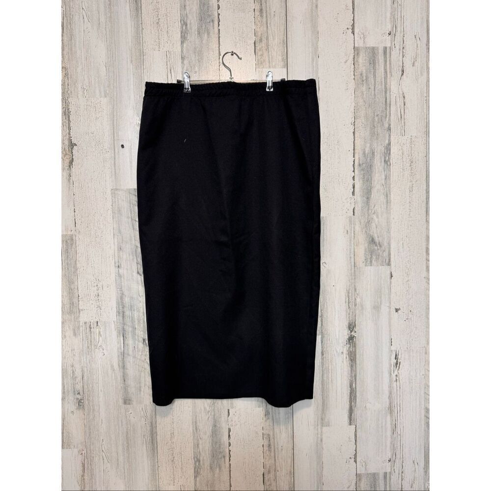 Black Expressions Plus Pull-On Midi Skirt 16W | Classic Stretch Polyester | Work